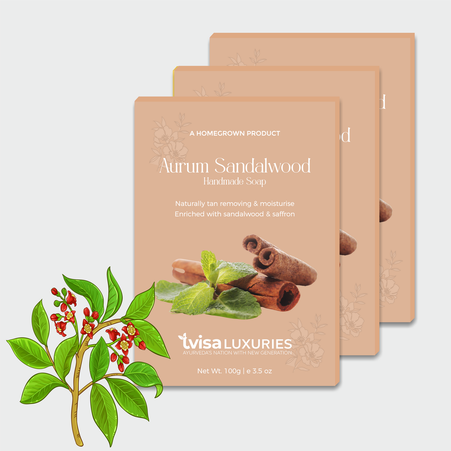 (Pack of 3)Aurum Sandalwood – Calm-Luxury Texture Smoother